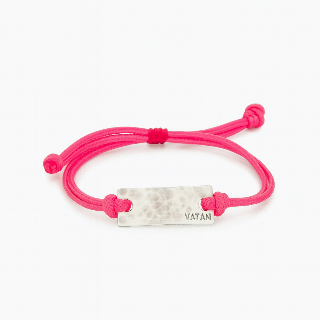 دستبند نقره "VATAN" صورتی
